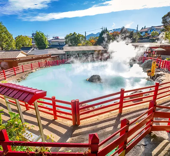 Baignade en Onsen chaud